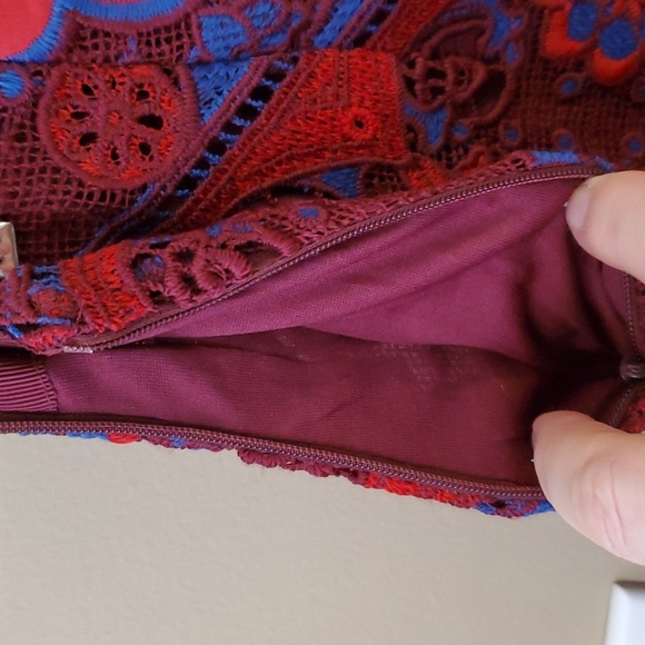 Umgee Embroidered Lace Boho A-Line Mini Skirt Size S - Picture 9 of 9